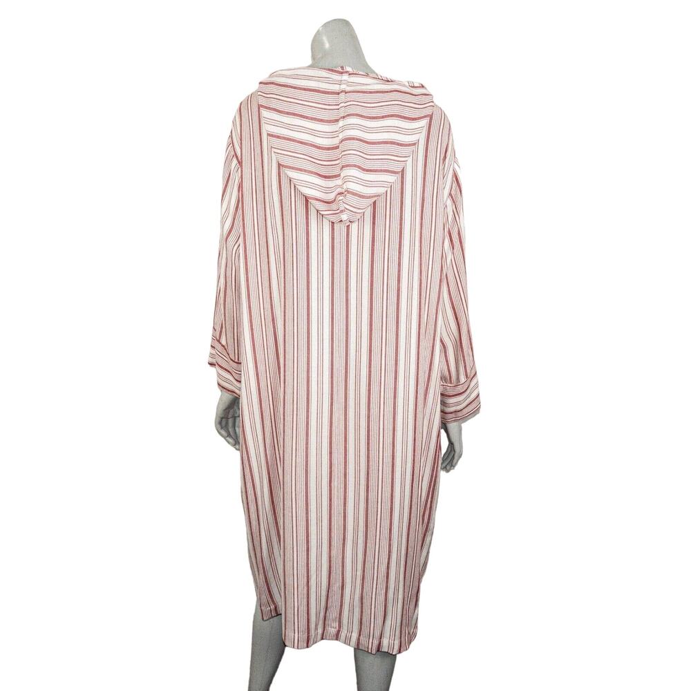 PIETSIE Women's Hoodie Caftan Dress Red Striped Size Small - Picture 3 of 11